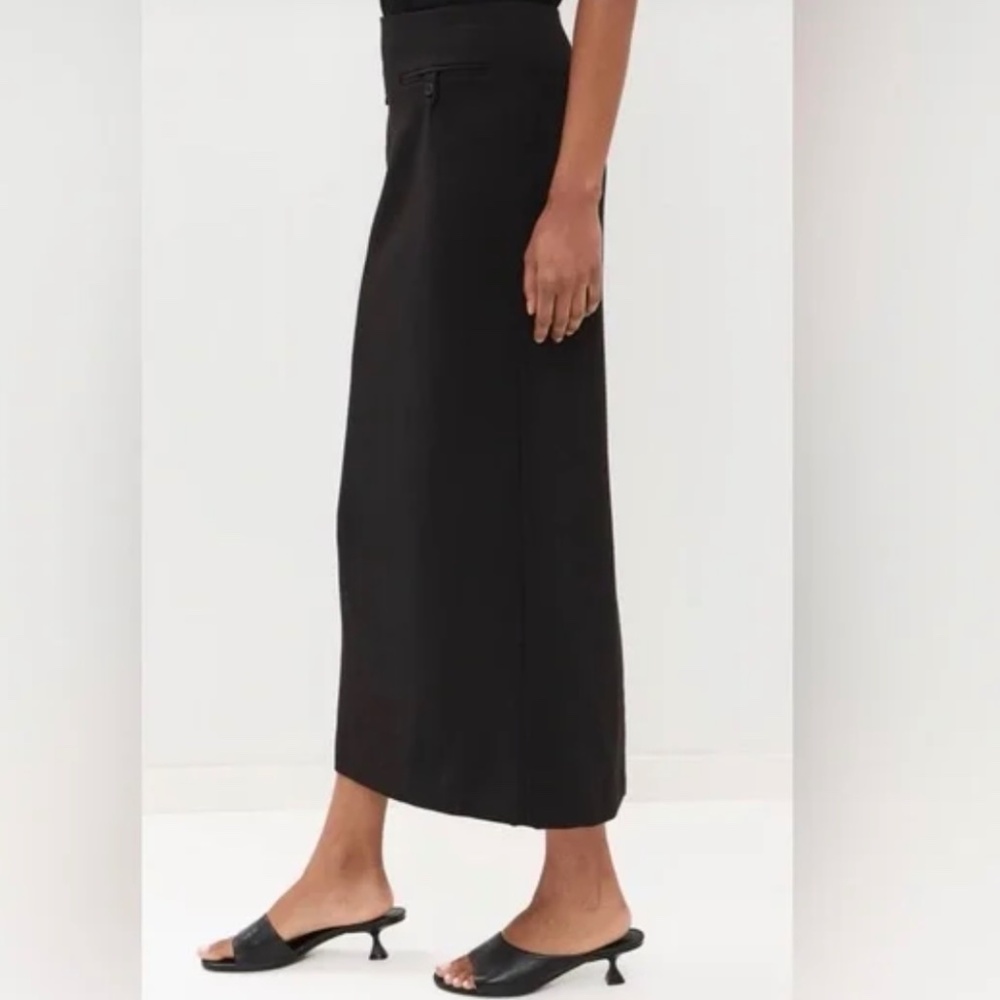 STAUD Smith Skirt Black Midi Column Pencil Skirt Size 6 - Picture 3 of 10